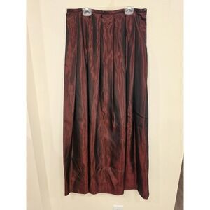 Vintage Burgundy Satin Pleated Skirt Versailles New York USA Made Formal Fairy